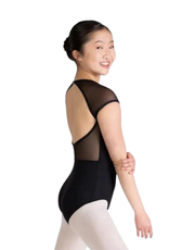 Capezio SE1076W-Raglan Sleeve High Neck Leotard-BLACK-XLARGE