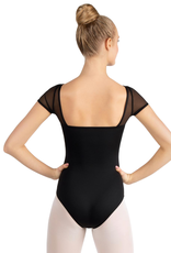 Capezio SE1039W-Mesh Yoke Short Slleve Leotard