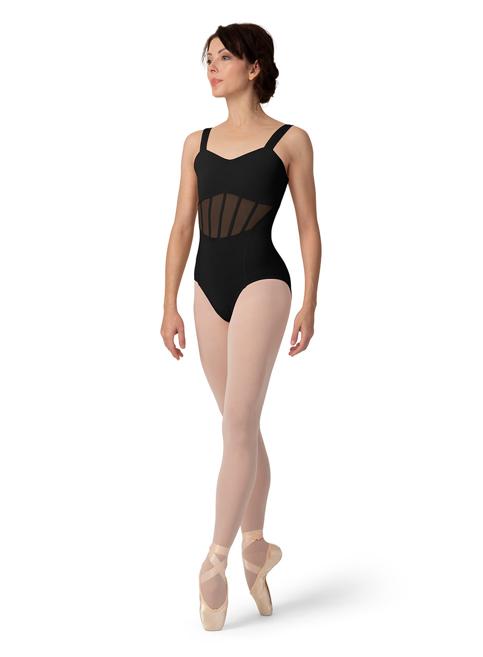 Bloch L9627-Leotard à Bretelles Larges Devant en Cœur et Corset