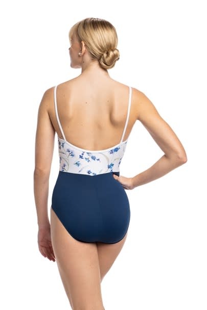 AinslieWear 1072FM-Jade Leotard With Forget Me Not Print-COSTAL BLUE