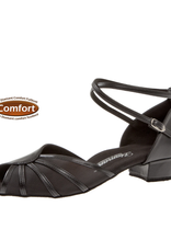 Diamant 020-029-034-Ballroom Shoes 1'' Bloc Heel  Suede Sole Leather-BLACK