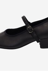 Sansha CL05-Character Shoes Cuban heel Leather-BLACK