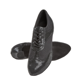Diamant 183-009-593-Ballroom Shoes 2.2" Suede Sole Python print Suede-BLACK