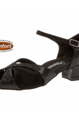 Diamant 144-103-084-Ballroom Shoes 1.2'' Suede Sole Python Print Suede- BLACK