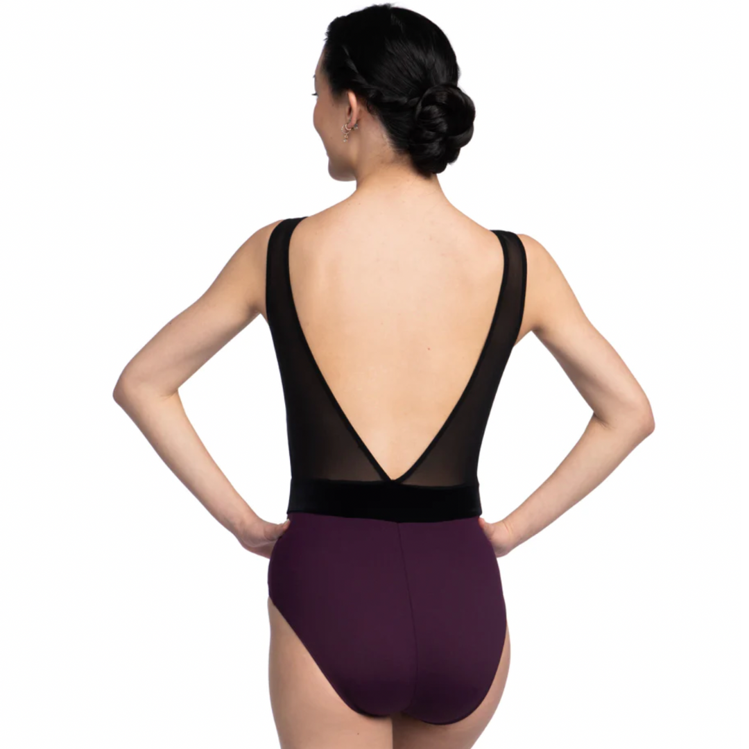 AinslieWear 1132AU-Giana Leotard with Aura Print Aubergine