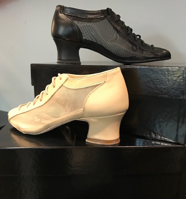 Anatomica 900-BARBARA-Ballroom Shoes Leather/Mesh cuban heel 1.5" Suede Sole