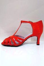 Merlet SABINE-1720-232-Ballroom Shoes 2.5" Suede Sole Satin-RED