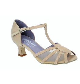Merlet KARMINA-1404-106-Ballroom Shoes 2'' Suede Sole Velvet Leather-BEIGE