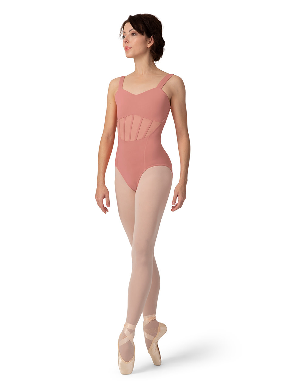 Bloch L9627-Leotard à Bretelles Larges Devant en Cœur et Corset