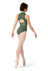 Bloch L1195-Zipper Front Mock Neck Corset Detail Tank Leotard