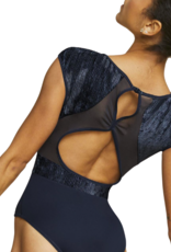 Bloch L4122-Eden Leotard Velours et Mesh Encolure Bateau Dos Ouvert-SHADOW