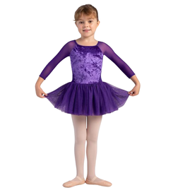 Bloch CL0249-Kelsey Velvet 3/4 Sleeve Tutu leotard-AMETHYST