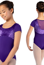 Bloch CL4142-Andie Leotard Manches Courtes Velours