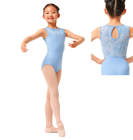 Mirella M486C-Printed Mesh keyhole Back Tank Leotard