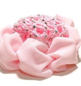 FH2 AZ0033-Jeweled Bun Cover With Clip-PINK