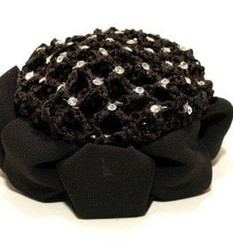 FH2 AZ0033-2 Jeweled Bun Cover With Clip-BLACK