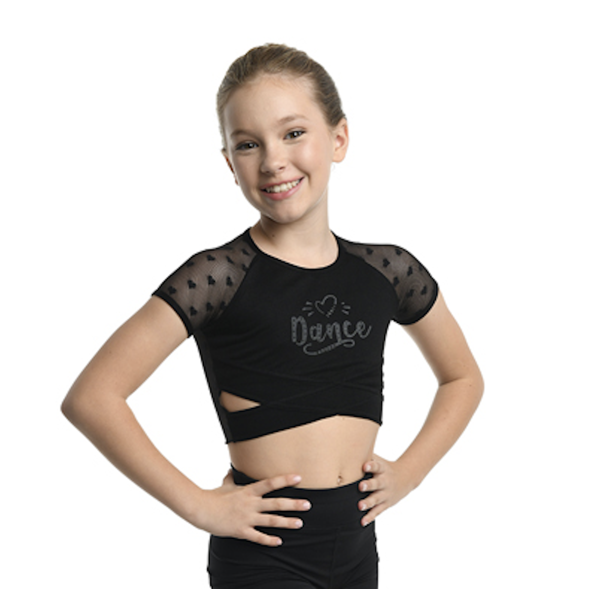 Danshuz 23303C-Dance Heart Top-BLACK-8-10