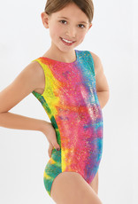 Eurotard 9689-Girls Rainbow Shimmer Tank Gymnastics Leotard-CHILD LARGE