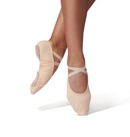 Danshuz 497-Soulier de Ballet Adulte enToile Extensible Double Semelles Avec Arcche en Nylon et Spandex-ROSE