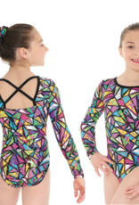 Mondor 27852-S5- Long Sleeve Gym Leotard-SNAKES & LADDERS