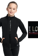 Mondor 21010-V-Kids Jacket Coated Zippers Glitter applique On The Back