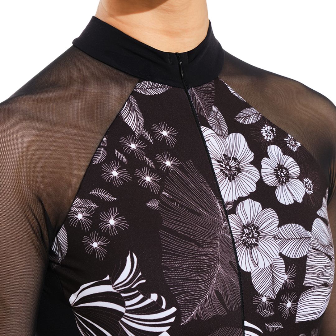 Grishko DA4031MP-Raphaela Long Sleeve Leotard-GRAPHICS/BLACK