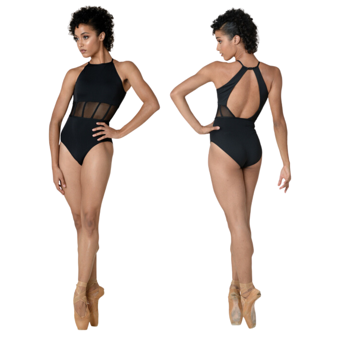 Danshuz 21105A-Camisole Leotard Dos Ouvert Insertions de Mesh