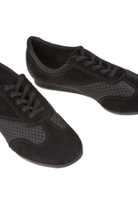 Diamant 183-435-577-V-Ballroom Shoes Plastic VarioSpin Sole Suede Mesh-BLACK