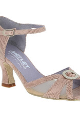 Merlet Jolene-1475-913-Ballroom Shoes 2.5" Suede Sole Velvet Leather-NACRE