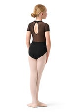 Bloch CL0512-Esmey Leotard Manches Courtes Col Montant Ouverture au Dos-NOIR-6X7