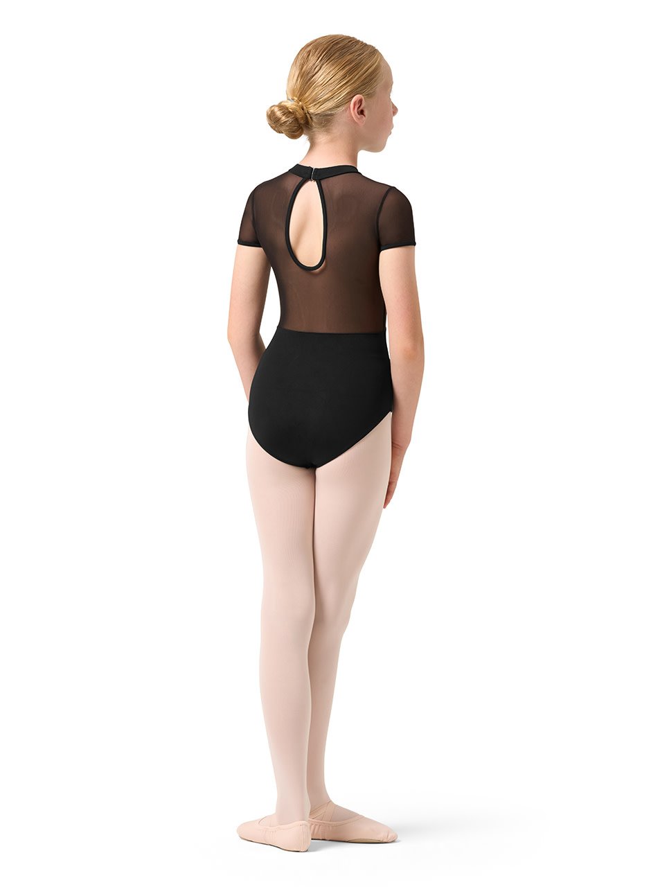 Bloch CL0512-Esmey Leotard Manches Courtes Col Montant Ouverture au Dos-NOIR-6X7