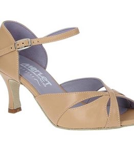Merlet SAPHIR-1300-120-Ballroom Shoes 2.5" Suede Sole Leather-TAN