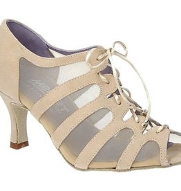 Merlet SYA-1404-106-Ballroom Shoes 2.5" Suede Sole Velvet Leather-BEIGE
