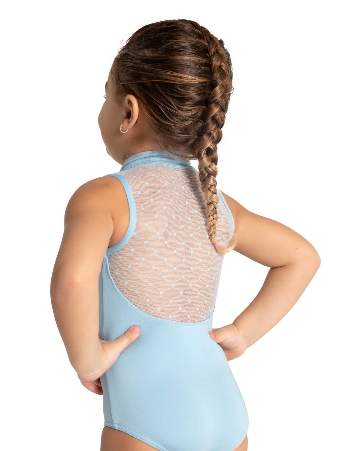 Capezio 12002C-Leotard Zippé à l'avant Dos en Mesh à Pois