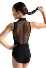 Capezio 12002C-Leotard Zippé à l'avant Dos en Mesh à Pois