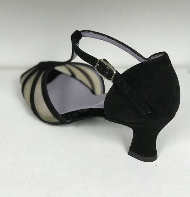 Merlet KARMINA-1404-001-Ballroom Shoes 2'' Suede Sole Velvet-BLACK