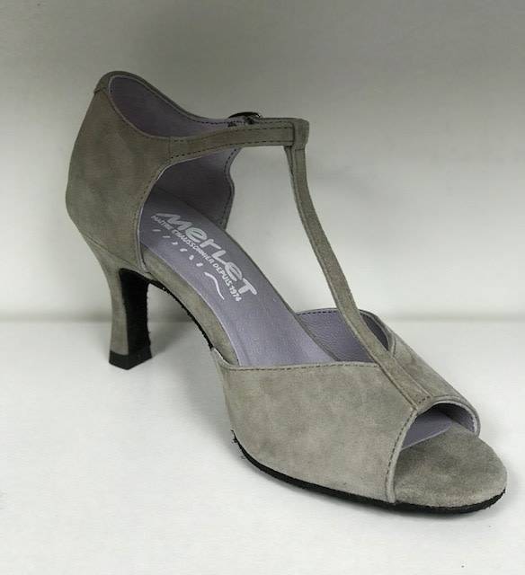 Merlet SALAMA-1404-140-Ballroom Shoes 2.5"Suede Sole VelvetTAUPE