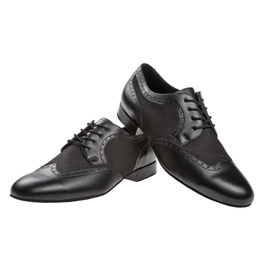 Diamant 089-075-145-Chaussures de Danse Hommes Semelle Suede 1''-CUIR NOIR / SUEDE