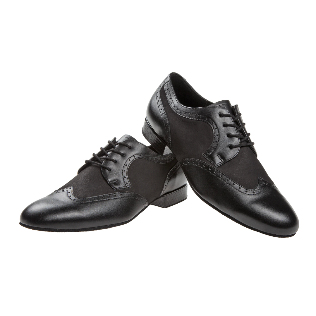 Diamant 089-075-145-Men Ballroom Shoes 1'' Suede Sole-BLACK LEATHER / SUEDE