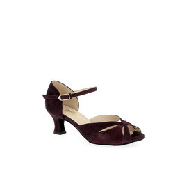 Merlet KALIS7-1404-245-Ballroom Shoes 2'' Suede Sole Velvet leather - Betterave
