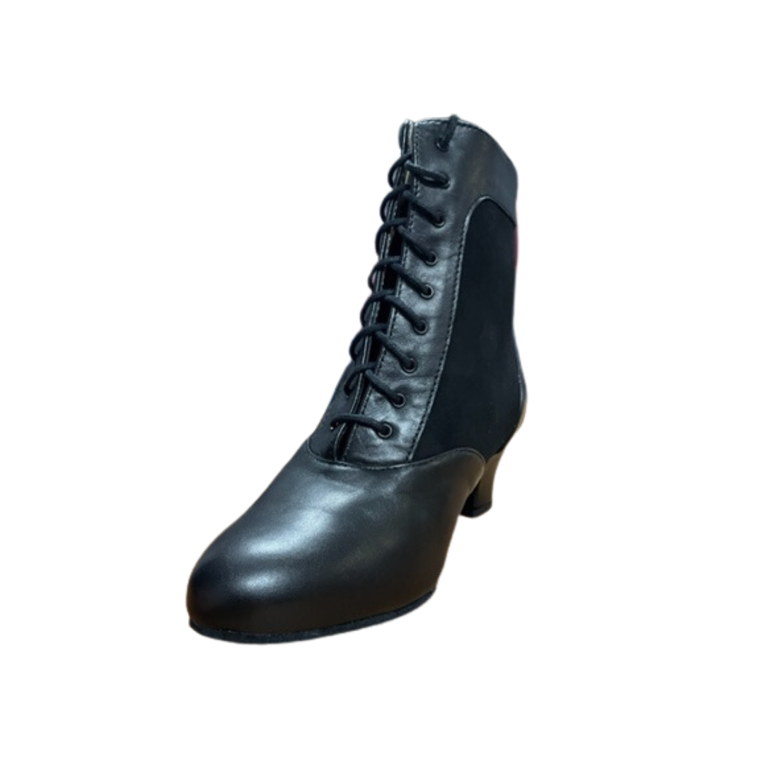 Merlet EVONA1-1300-001-Ballroom Dance Boot 1.7" Suede Sole Leather Suede-BLACK
