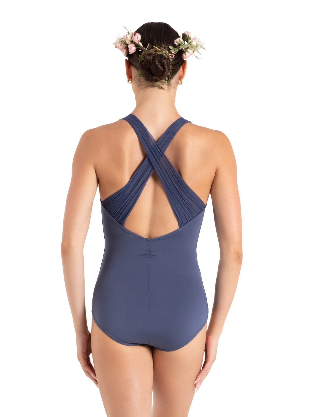 Capezio 12086W-Leotard à Bretelles Mesh Croisée au Dos Adulte