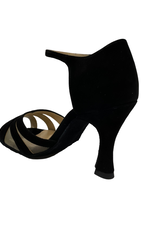 Merlet MYLIA-1404-001-Ballroom Shoe 3" Suede Sole Suede-BLACK
