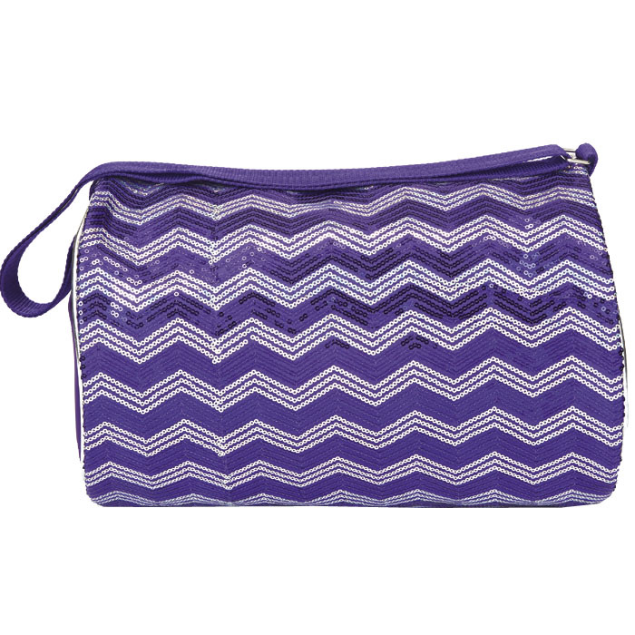 Dasha 4970PP-Chevron Sequin Duffle-PURPLE