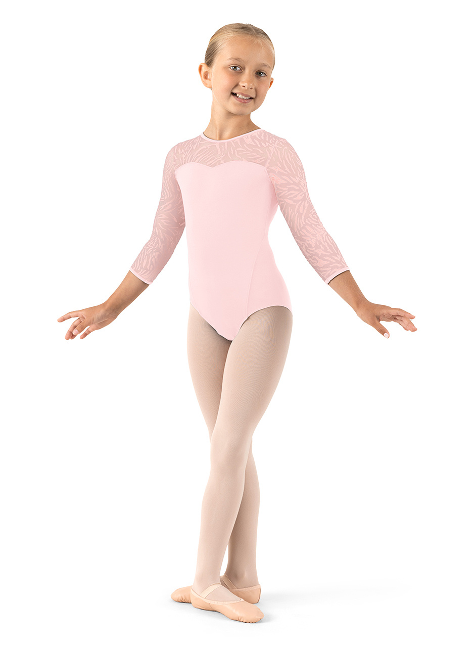 Bloch CL1066-Amelia Leotard Manches 3/4 Dos Ouvert Devant Cœur