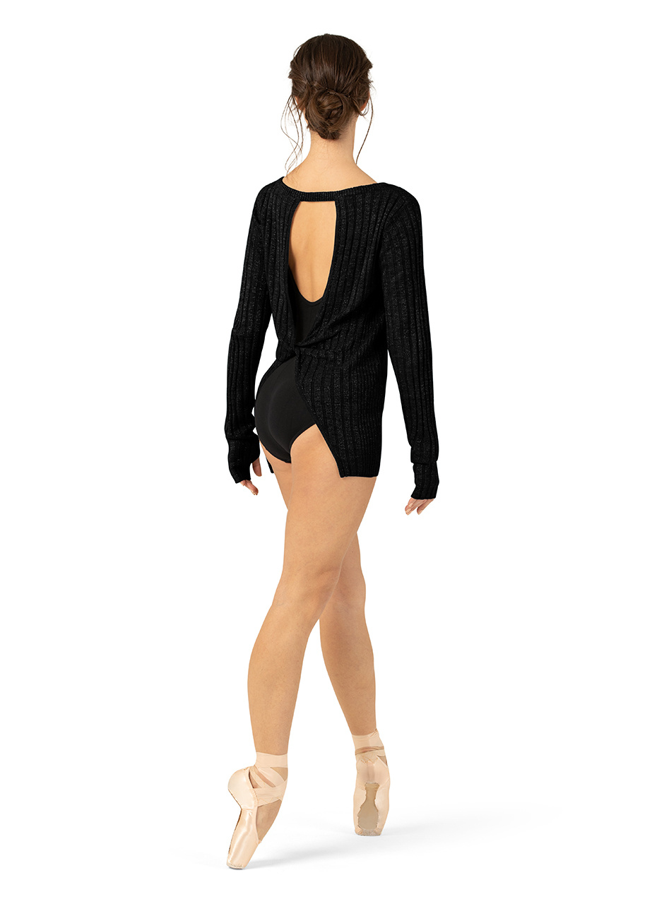 Black Knitted Open Back Bodysuit, Knitwear