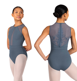 Bloch L3375-Alyssa High Neckline Zipper Back Tank Leotard-GRAPHITE