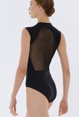 Wear Moi MEGARA-Embroidered Stretch Tulle Leotard-BLACK