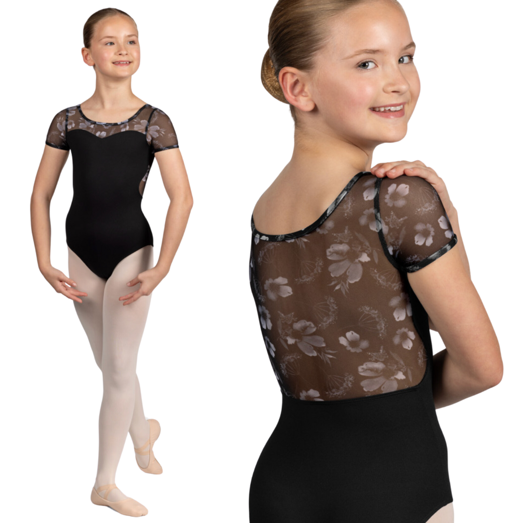 Bloch CL5232-Remi Scoop Neckline Mesh Back Cap Sleeve Leotard