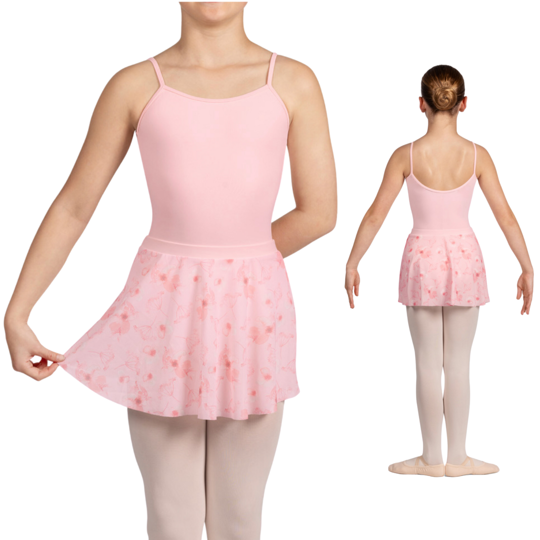 Bloch CR5211-Grace Printed Mesh Pull On Skirt